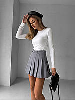 Стильная женская юбка мини тенниска черная/серая, мод 190