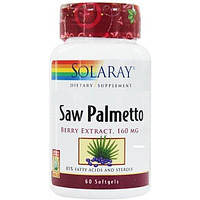 Экстракты ягод сереноа Solaray Saw Palmetto Berry Extract 160 mg 60 Softgels SOR-03782 CS, код: 7519937