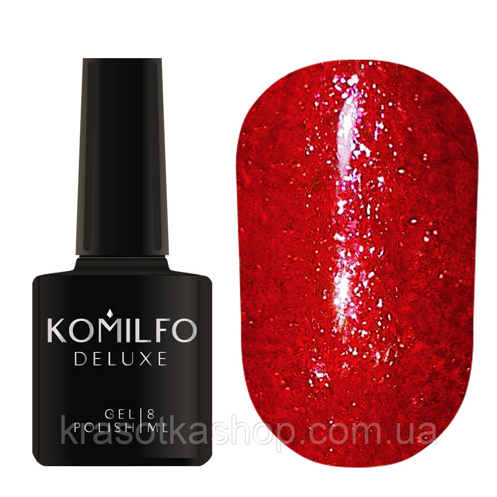Гель-лак Liquid Glam Gel LGG013 (червоний) Komilfo, 8 мл