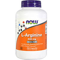 L-Аргінін 500 мг, Now Foods, 250 капсул SC, код: 2337342