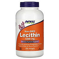 Лецитин Lecithin Now Foods 1200 мг 200 гелевых капсул FS, код: 7701631