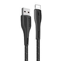 Кабель ColorWay USB-Lightning, 2.4А, 1м, PVC + Led, Black (CW-CBUL034-BK) OM, код: 6707382