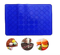 Силіконовий килимок для випікання макарун, печива 40 х 30 см синій Genes BX, код: 8248066
