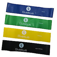 Набор резинок для фитнеса Sveltus Aerobic 25х5 см 4 шт Разноцветный (SLTS-0556) GM, код: 7546844