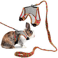 Шлея и поводок для кролика Flamingo Rabbit Harness With Art Joy Leash (5415245149301) ML, код: 7721127