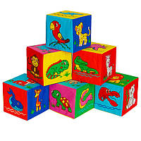 Набір дитячих м'яких кубиків Тварини Macik MC 090601-11 SP, код: 7799703