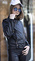 Подростковая весенняя куртка-косуха из эко-кожи размеры 134-164