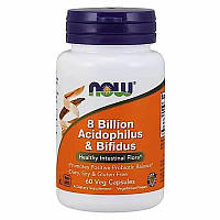 Пробиотик NOW Foods 8 Billion Acidophilus Bifidus 60 Veg Caps BB, код: 8170535