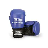 Шкіряні боксерські рукавички Sportko сині (10, 12, 14, 16 унцій), фото 2