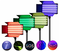 Видеосвет заполняющий RGB панель комплект для фотостудий студийная Led-лампа для фото с штативом и треногой