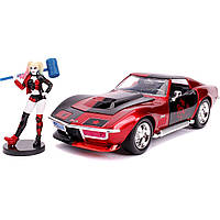 Игровой набор Jada Харли Квин машинка Chevrolet Corvette Stingray 1969 с фигуркой OL86791 ES, код: 7427180