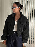 Куртка бомбер жіноча демісезонна — 018 чорний колір, фото 2