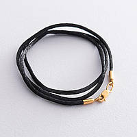 Черный шнурок с серебряной позолоченной застежкой (2 мм) 18694 Оникс 45 XN, код: 6733958