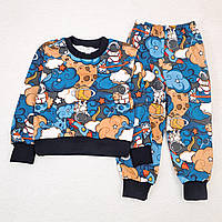 Пижама для мальчика футер с начесом Dexters astronaut 98 см темно-синий (131737869150) KB, код: 8335931