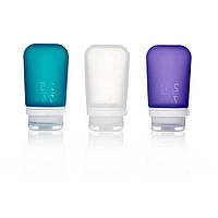 Набор силиконовых бутылочек Humangear GoToob+ 3-Pack Medium Clear Purple Teal (1054-022.0040) OB, код: 7694036