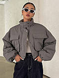 Куртка бомбер жіноча демісезонна — 018 чорний колір, фото 5