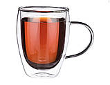 Скляна склянка для чаю та кави з подвійними стінками та подвійним дном А-Плюс 7005 Capuchino 310 SC, код: 8262252, фото 2