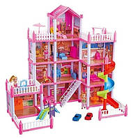 Кукольный дом Dream Villa 4 этажа с ограждением , горкой и аксессуарами 61 х 44 х 63 см (783487)(DSJ 589-21)