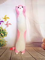 М'яка Іграшка Кіт Довгий 70см рожевий Подушка Обнімашка  серія "кіт батон"