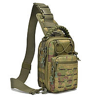 Сумка-рюкзак тактическая однолямочная Solve 18х12х25 см Камуфляж ZE0145 Laser BB, код: 8447154
