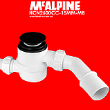 Сифон для ванни з механізмом наповнення через перелив чорний матовий клік-клак HCN2600CC-15MM-MB McALPINE, фото 6