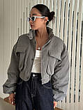 Куртка бомбер жіноча демісезонна — 018 сірий колір, фото 2