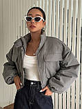 Куртка бомбер жіноча демісезонна — 018 сірий колір, фото 6