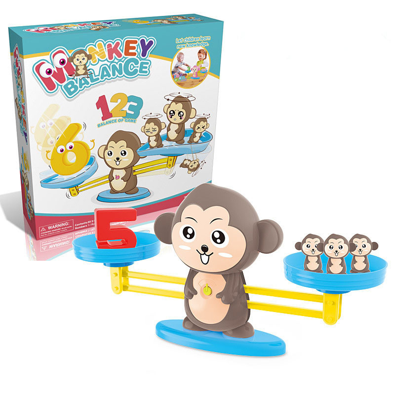 Дитяча навчальна гра математичні ваги утримає баланс 2Life Мавпочка Коричневий (v-11299) SC, код: 8316928