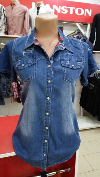 Сорочка жіноча джинсова короткий рукав