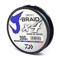 Шнур Daiwa J-Braid X4E 0.15 мм 300 м Multi Color (2201423 12745-115) SC, код: 7715922