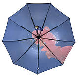 Жіноча парасолька-автомат на 9 спиць від Flagman синій з червоною квіткою N0153-7 SC, код: 8027197, фото 3
