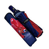 Жіноча парасолька-автомат на 9 спиць від Flagman синій з червоною квіткою N0153-7 SC, код: 8027197, фото 6