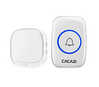 Кнопка для беспроводного звонка Cacazi дверной влагозащищенный беспроводной звонок Белый BF, код: 8148803