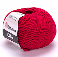 Пряжа для вязания YarnArt JEANS 50 г цвет красный 51