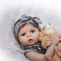 Силиконовая коллекционная кукла Reborn Doll девочка Эмма высота 55 см (175) OB, код: 1860284
