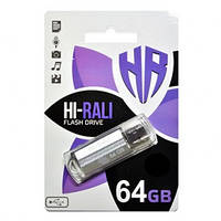 Флеш-накопитель USB 64GB Hi-Rali Corsair Series Silver (HI-64GBCORSL) PK, код: 6704455