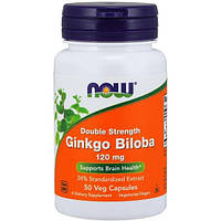 Гинкго Билоба NOW Foods Ginkgo Biloba Double Strength 120 mg 50 Veg Caps MP, код: 7518370