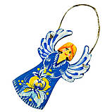 Новорічний декор ялинкова іграшка з дерева ручної роботи Петриківський розпис підвіска на ялинку ЯНГОЛ-ОХОРОНЕЦЬ, фото 3