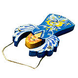 Новорічний декор ялинкова іграшка з дерева ручної роботи Петриківський розпис підвіска на ялинку ЯНГОЛ-ОХОРОНЕЦЬ, фото 8