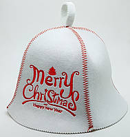 Банная шапка Luxyart Merry Christmas искусственный фетр Белый (LA-823) DH, код: 1675822