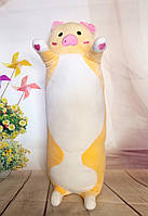 М'яка Іграшка Свинка Довгий 70см жовтий Подушка Обнімашка  серія "кіт батон"