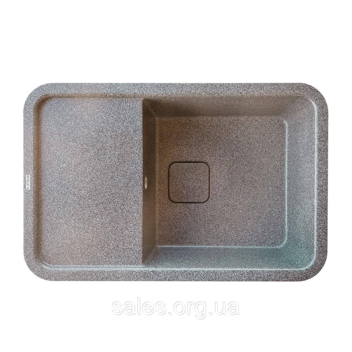 Мийка гранітна для кухні Platinum 7850 CUBE матова Графіт SC, код: 7229895