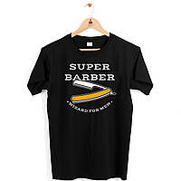 Футболка Арбуз черная с оригинальным принтом Super Barber Wizar for men S OB, код: 8176297