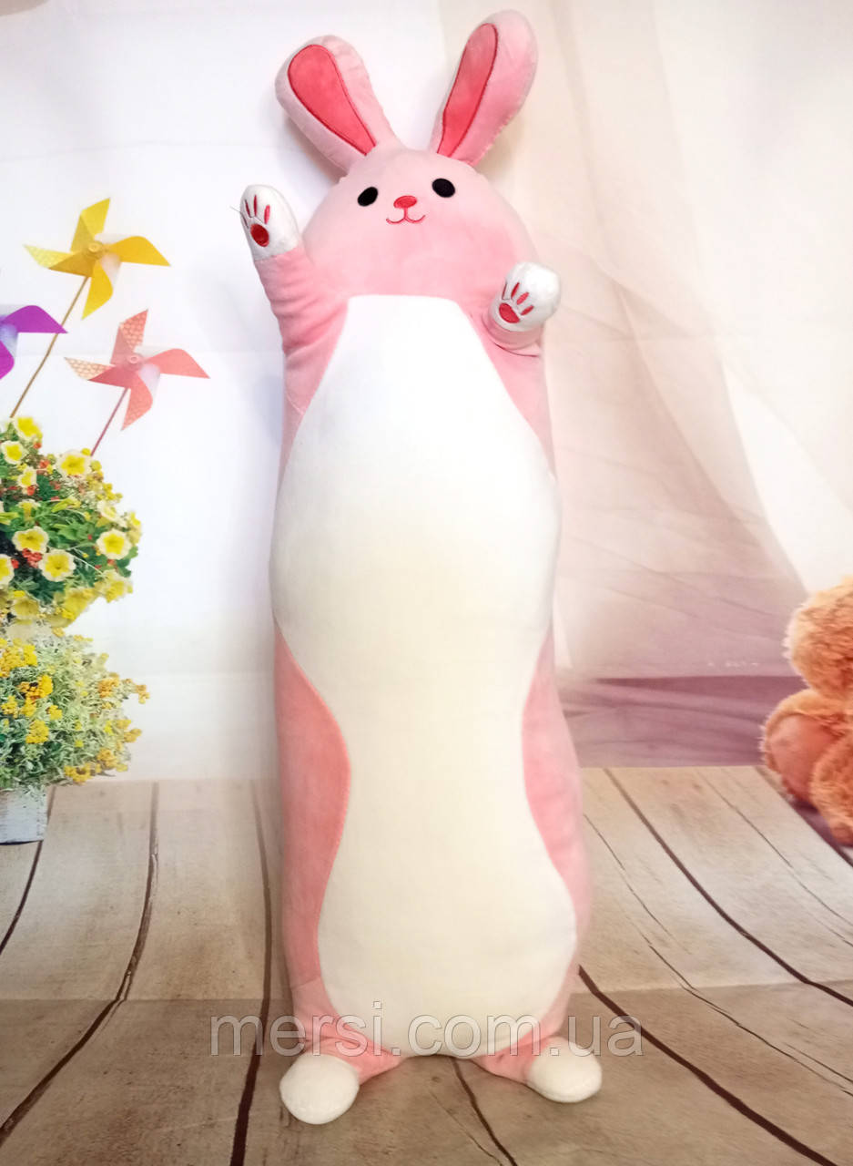 М'яка Іграшка заєць Довгий 70см рожевий Подушка Обнімашка серія "кіт батон", фото 1