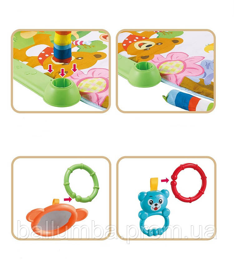 Развивающий детский интерактивный коврик Toys с игрушками и пианино BM, код: 8176113 - фото 8 - id-p2159535497
