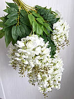 Штучна гліцинія. Гілки декоративної гліцинії (паковання 12 штук, Premium, 80 см, біле), фото 5