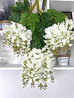 Штучна гліцинія. Гілки декоративної гліцинії (паковання 12 штук, Premium, 80 см, біле), фото 3