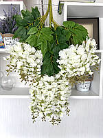 Штучна гліцинія. Гілки декоративної гліцинії (паковання 12 штук, Premium, 80 см, біле), фото 4