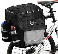 Велосипедная сумка на багажник велоштаны с дождевиком Carruzzo Черный с серым (L34F black gre PZ, код: 7830130