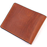Чоловічий шкіряний гаманець на два складання Слава ЗСУ GRANDE PELLE 16737 Світло-коричневий SC, код: 7803785, фото 2